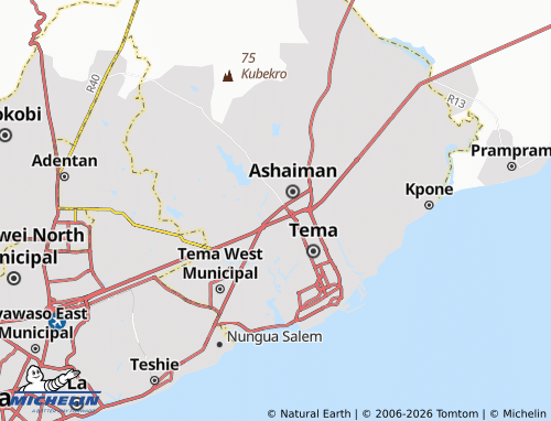 MICHELIN Ashaiman West map - ViaMichelin