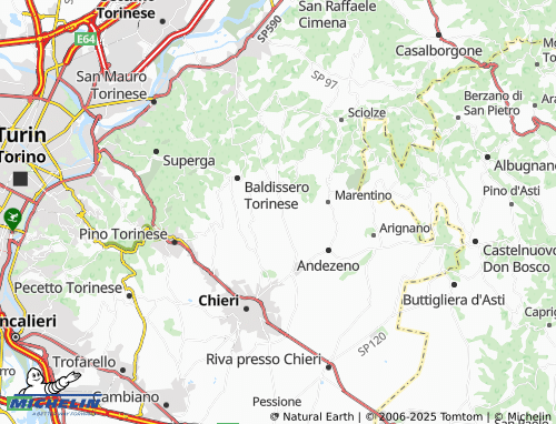 MICHELIN Tetti Cochis map - ViaMichelin