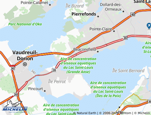 Mapa MICHELIN Baie-d'Urfé - ViaMichelin