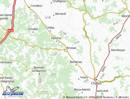 Mappa MICHELIN Brossac - ViaMichelin