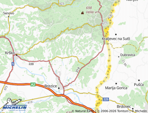 Mapa MICHELIN Globoko - ViaMichelin