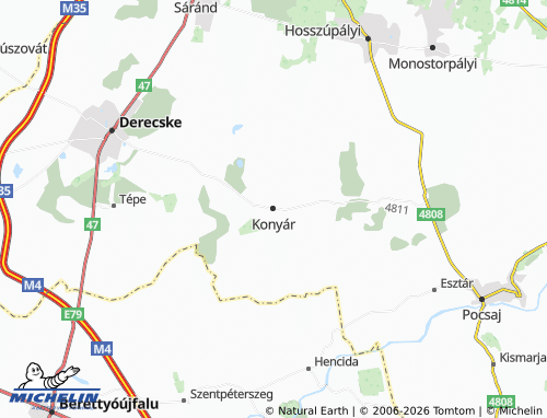 Mapa MICHELIN Konyár - ViaMichelin