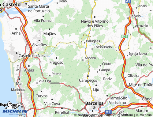MICHELIN Quintiães map - ViaMichelin