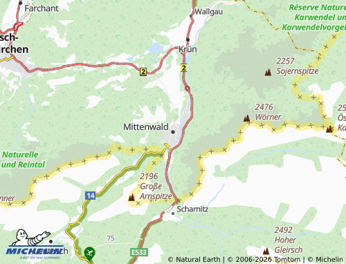 Mappa MICHELIN Mittenwald - ViaMichelin