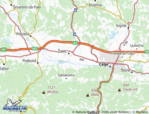 MICHELIN-Landkarte Novo Celje - ViaMichelin