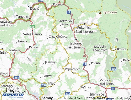 Mappa MICHELIN Vysoké nad Jizerou - ViaMichelin