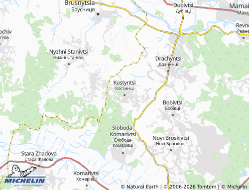 Mappa MICHELIN Kostyntsi - ViaMichelin