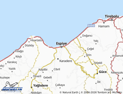 MICHELIN Espiye map - ViaMichelin