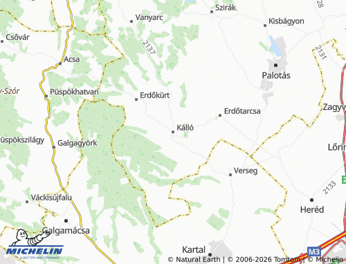 Mapa MICHELIN Kálló - ViaMichelin