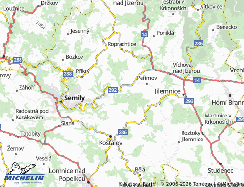 Mappa MICHELIN Háje nad Jizerou - ViaMichelin
