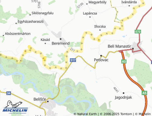 MICHELIN Baranjsko Petrovo Selo map - ViaMichelin