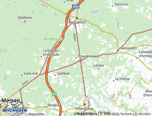 MICHELIN Pouydesseaux map - ViaMichelin