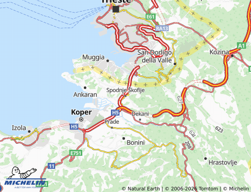 Mapa MICHELIN Spodnje Škofije - ViaMichelin