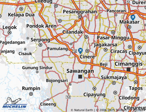 MICHELIN Pamulang Timur map - ViaMichelin