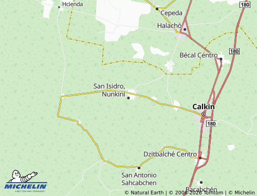 Kaart MICHELIN San Isidro, Nunkiní - ViaMichelin