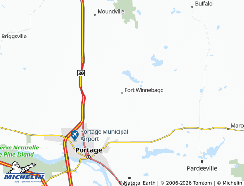 Kaart MICHELIN Fort Winnebago - ViaMichelin