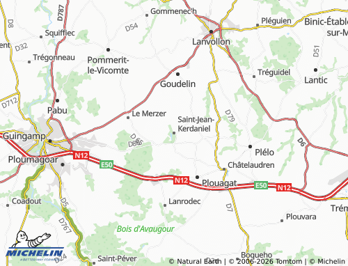 MICHELIN Saint-Jean-Kerdaniel map - ViaMichelin