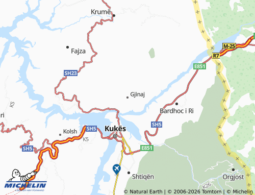 Mappa MICHELIN Gjinaj - ViaMichelin