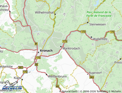 MICHELIN Marktrodach map - ViaMichelin