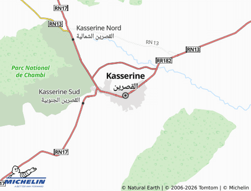 Carte MICHELIN Kasserine - ViaMichelin
