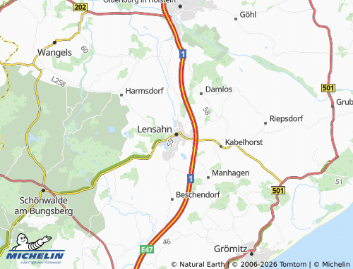 MICHELIN Lensahn map - ViaMichelin