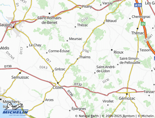 MICHELIN Thaims map - ViaMichelin