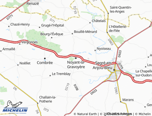 MICHELIN Noyant-la-Gravoyère map - ViaMichelin