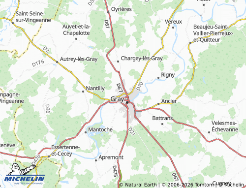 Carte MICHELIN Arc-lès-Gray - ViaMichelin