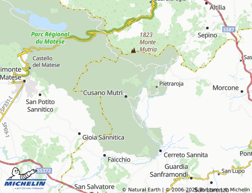 MICHELIN Cusano Mutri map - ViaMichelin