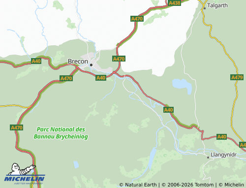 Mappa MICHELIN Llanfrynach - ViaMichelin