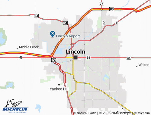 Kaart MICHELIN Lincoln - ViaMichelin