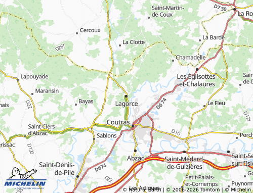 MICHELIN Lagorce map - ViaMichelin