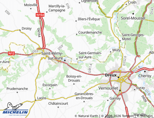 MICHELIN Saint-Germain-sur-Avre map - ViaMichelin