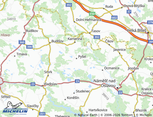 Mappa MICHELIN Pyšel - ViaMichelin