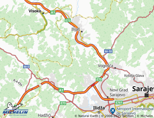 MICHELIN-Landkarte Gornja Bioča - ViaMichelin