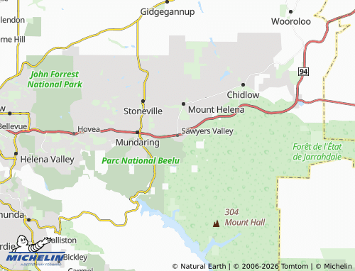 Mapa MICHELIN Sawyers Valley - ViaMichelin