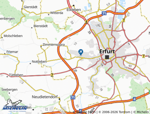 MICHELIN Bindersleben map - ViaMichelin