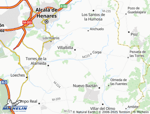 MICHELIN Valverde de Alcalá map - ViaMichelin