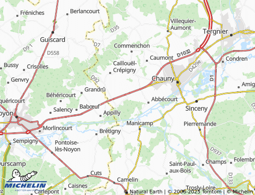 MICHELIN Marest-Dampcourt map - ViaMichelin