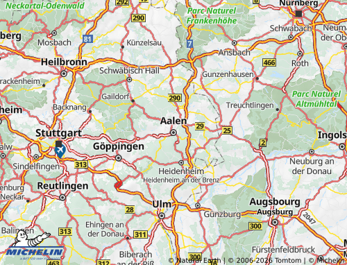 Carte MICHELIN Ostalbkreis - ViaMichelin
