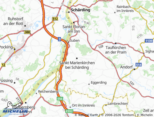 MICHELIN Sankt Marienkirchen bei Schärding map - ViaMichelin