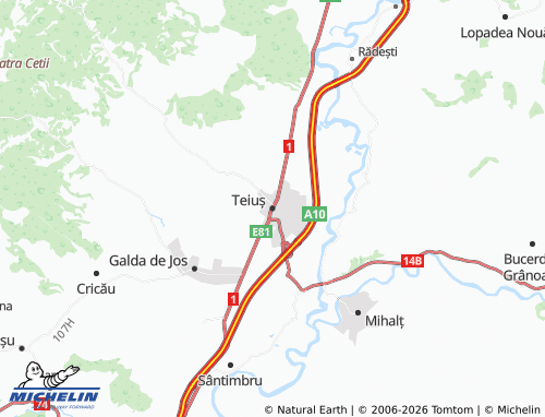 MICHELIN Teiuș map - ViaMichelin