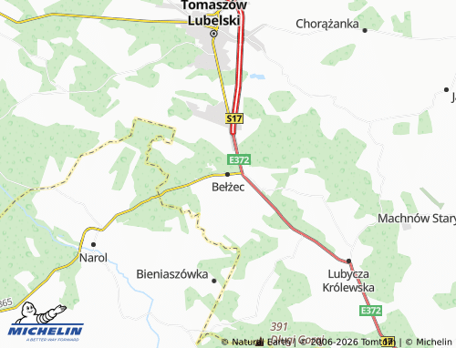 MICHELIN Bełżec map - ViaMichelin