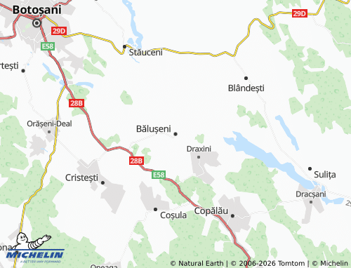 Carte MICHELIN Bălușeni - ViaMichelin
