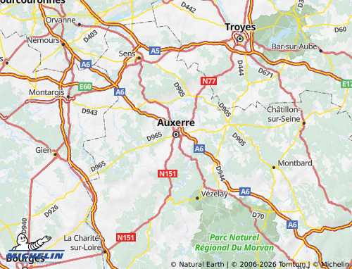 Mappa MICHELIN Yonne - ViaMichelin