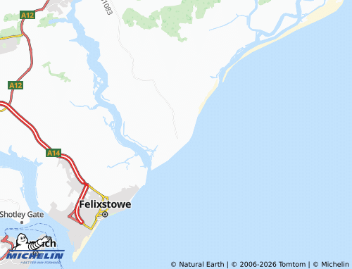 Carte MICHELIN Bawdsey - ViaMichelin