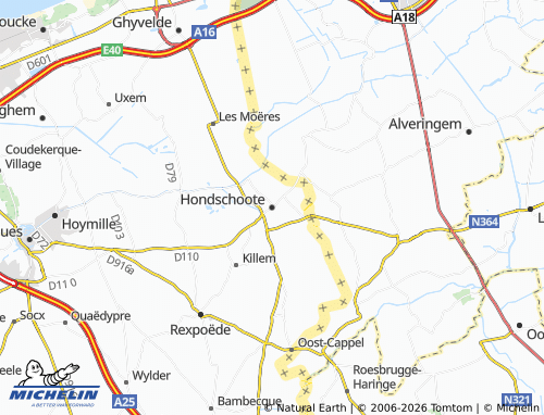 Mapa MICHELIN Hondschoote - ViaMichelin