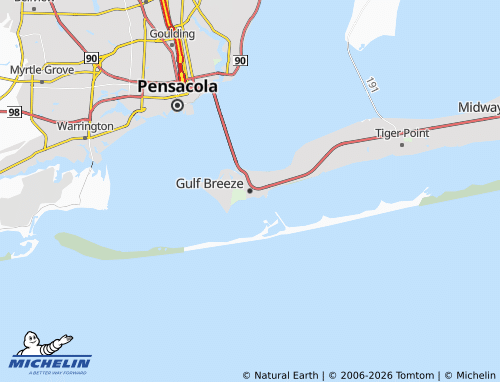 Carte MICHELIN Gulf Breeze - ViaMichelin