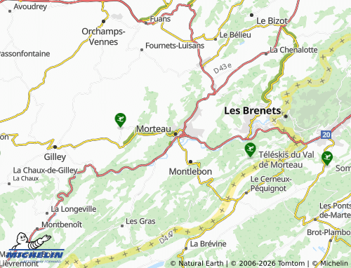 MICHELIN Morteau map - ViaMichelin
