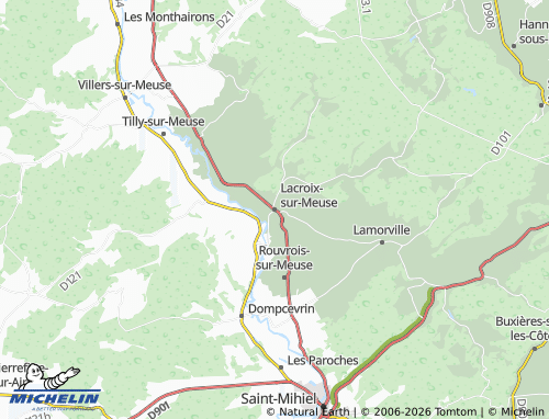MICHELIN Lacroix-sur-Meuse map - ViaMichelin